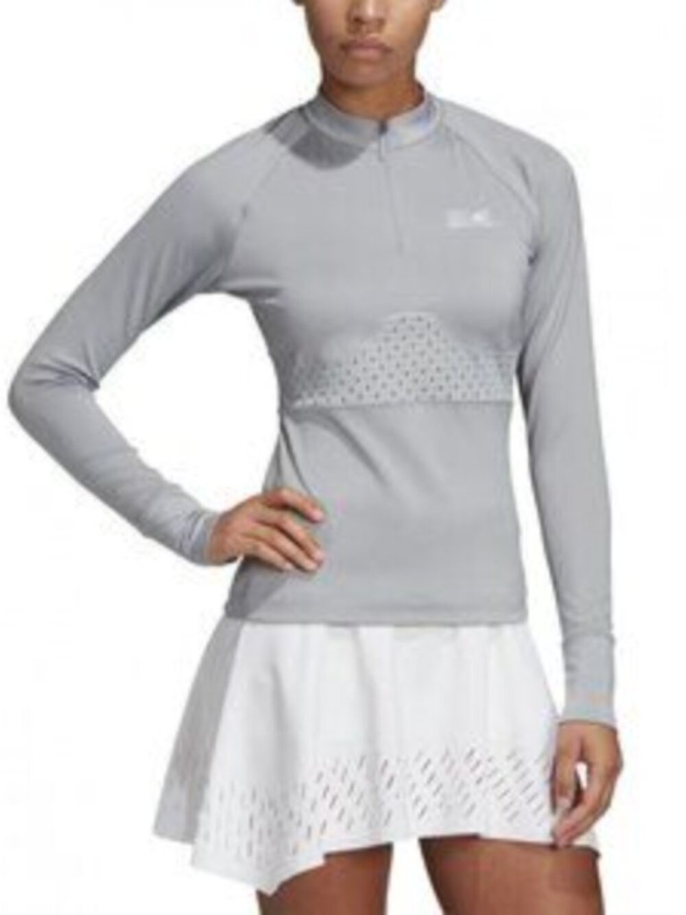 Stella McCartney x Adidas	| Long Sleeve Barricade 1/4 Zip Tee Gray | Size Small
